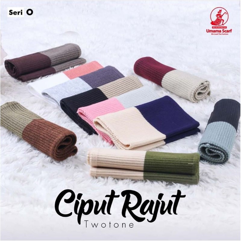 (isi 10 pcs)CIPUT INNER BANDANA RAJUT TWO TONE ORI UMAMA CIPUT RAJUT 2 WARNA KNIT PREMIUM
