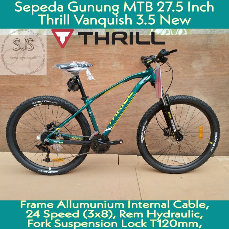 Sepeda Gunung MTB 27.5 Inch Thrill Vanquish 3.5 New Alloy 24 Speed Hydraulic