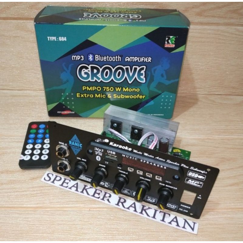 Kit Amplifier Active Karaoke Subwoofer + Mp3 Bluetooth GROOVE 684