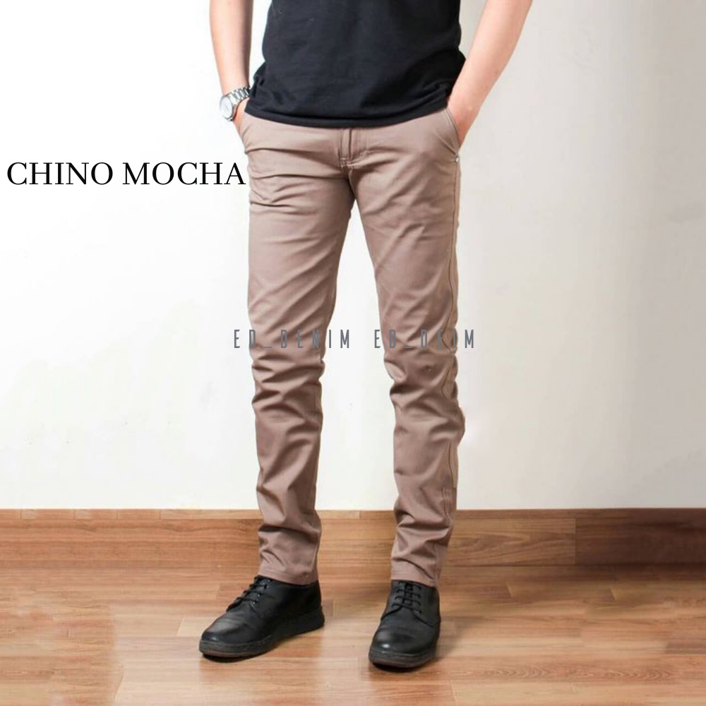 Celana Chino Panjang Pria Jumbo Slim Fit Katun Strecth