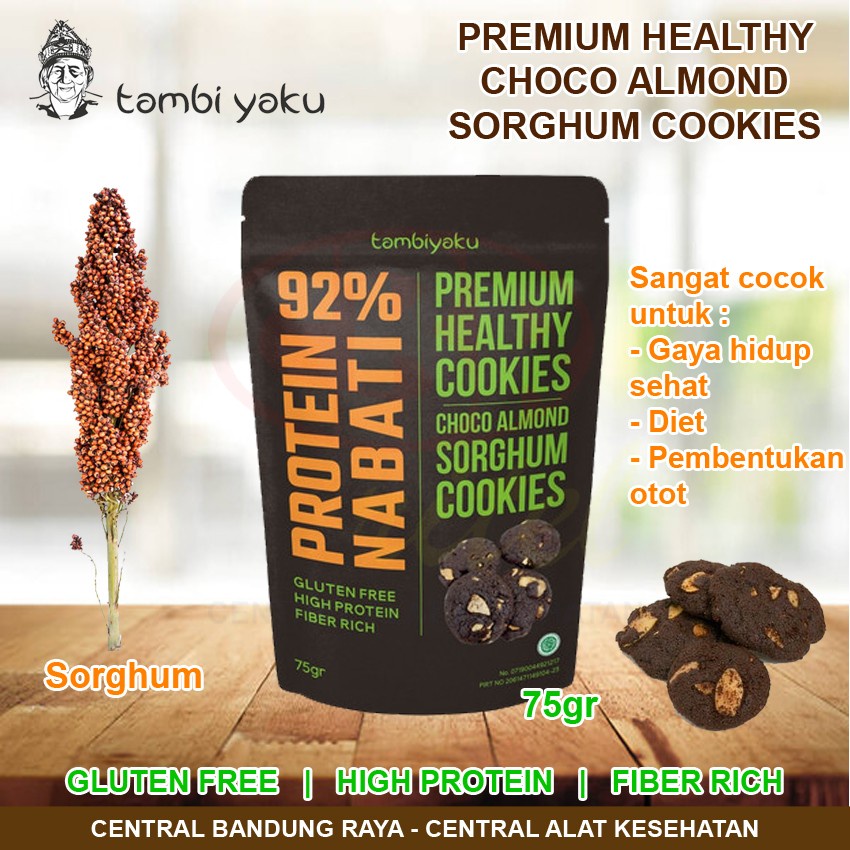 

TAMBIYAKU Choco Almond Sorghum Cookies | Kue Kering Gluten Free | 75gr