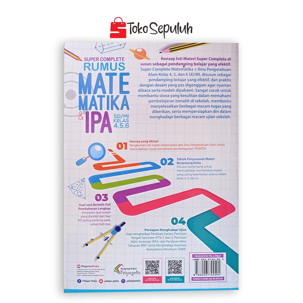 BUKU RUMUS SD - BUKU PELAJARAN SD - SUPER COMPLETE RUMUS MATEMATIKA & IPA SD MI KLS 4 5 6-4