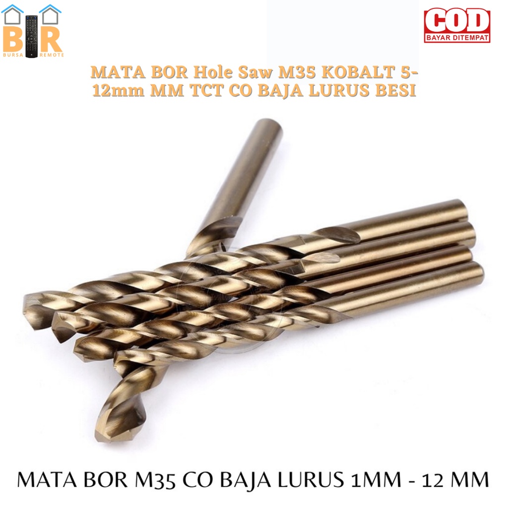 Mata bor Hole Saw M35 KOBALT 5mm - 12mm TCT CO baja LURUS BESI