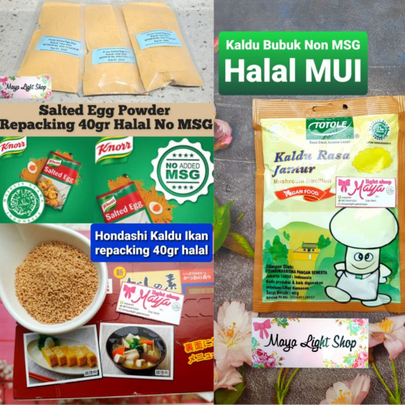 Hondashi kaldu ikan totole kaldu jamur knoor salted egg bubuk telur asin marutomo penyedap Non Msg dashi