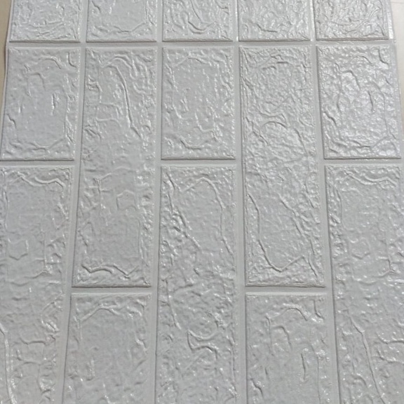 ⭐Gogoland⭐ Wallpaper Dinding Foam 3D / Stiker Wallpaper Dinding Mini Dekorasi / Wallpaper 3D R461-PUTIH