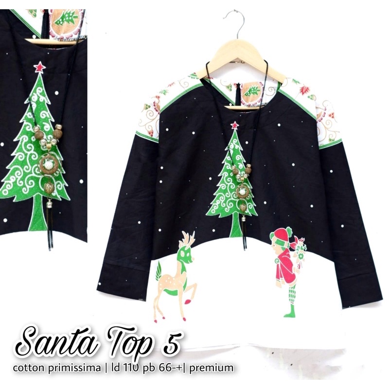 Blouse Santa Top | Baju Natal