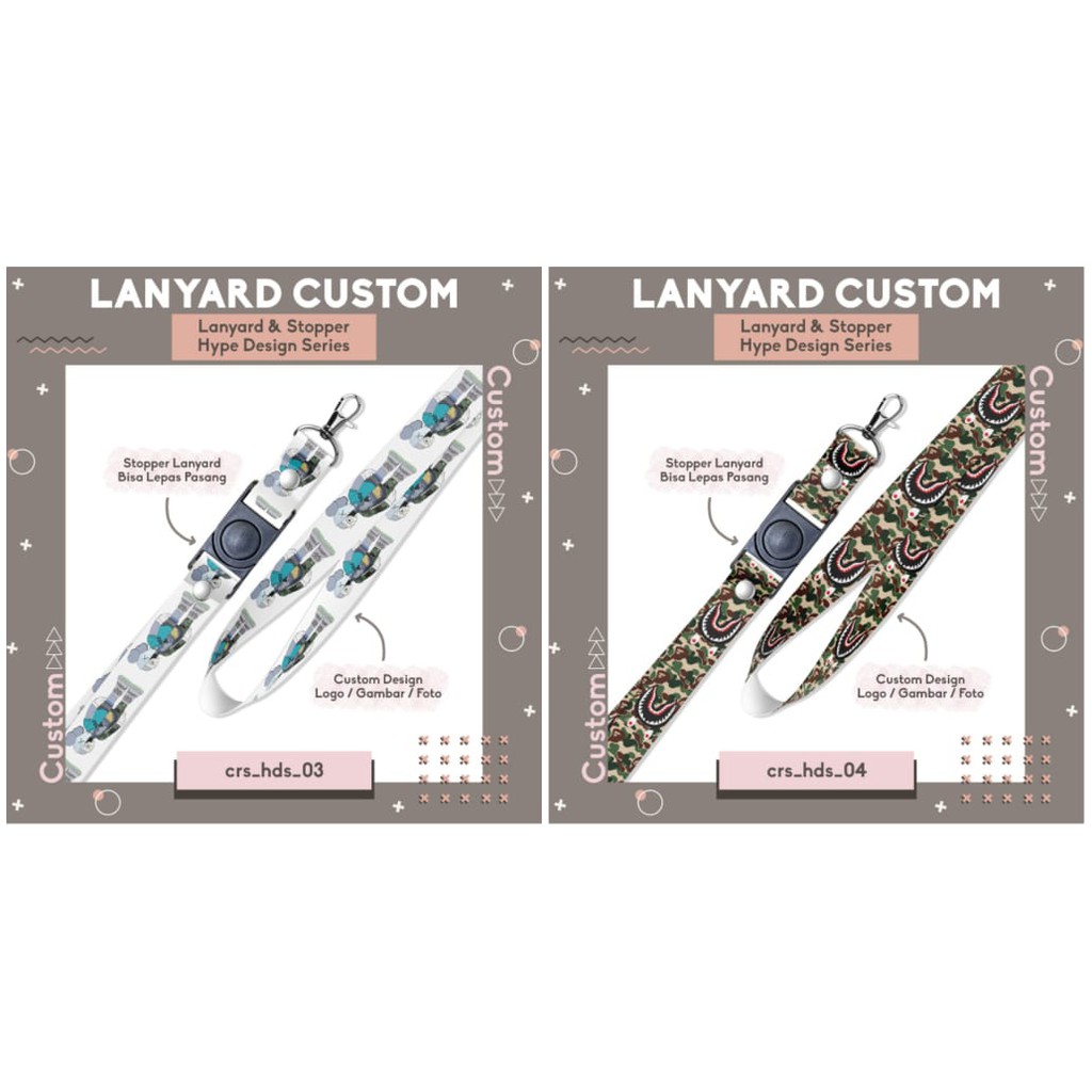 

Custom Lanyard Dengan Stopper Desain Hype Bebas Desain | Lanyard Gantung Id Card / HP