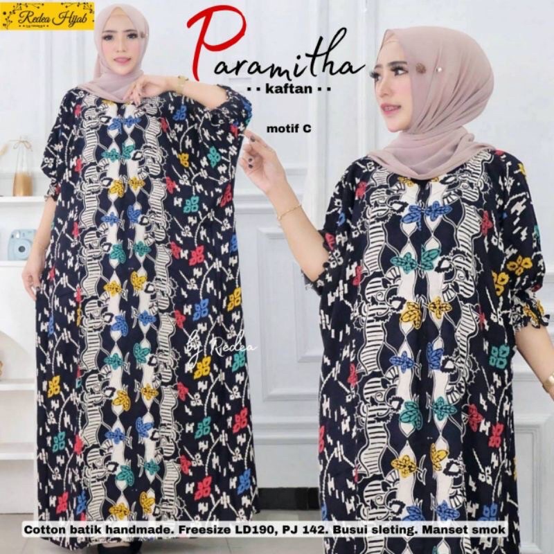 Gamis Kaftan Cap Colet Paramitha Premium Quality Rayon Samitex | Gamis Paramitha Cap Colet Premium | Gamis Wanita | Gamis Jumbo | Busui Friendly | Wudlu Friendly | Premium Quality | COD