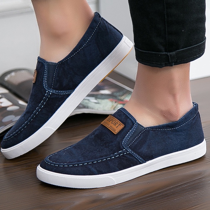 SALE 117477 Sepatu Pria Loafer Slip On Sneakers Import Termurah Sport Casual Santai Korean Style Trendy Nyaman Dipakai