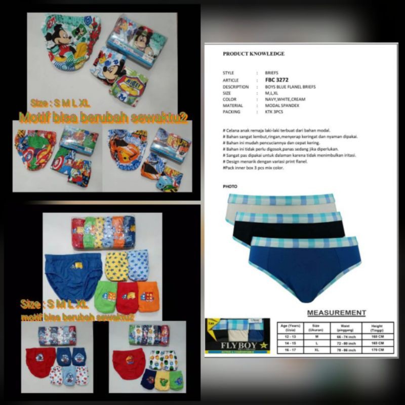 [Millybaby] celana dalam anak / ridges celana dalam anak / nathalie celana dalam anak