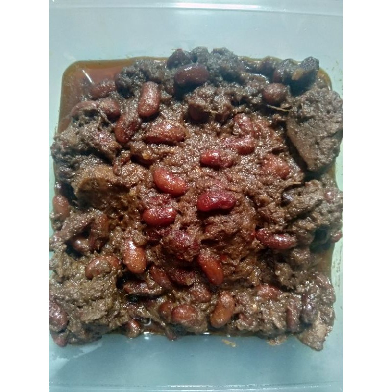 

rendang daging dan kacang merah berat 1 kg