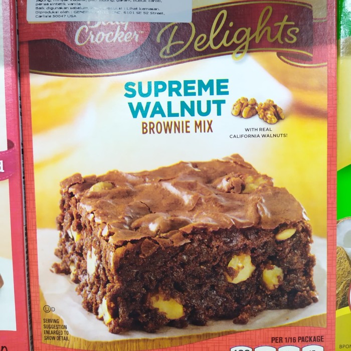 

BettyCrocker Delight Supreme Walnut Brownie Mix 467gram