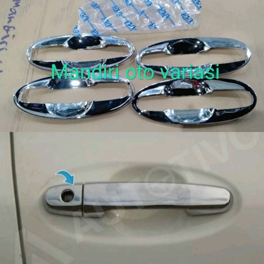 Paket Outer Cover Handle Cover Pintu Toyota Yaris 2003 - 2013 Chrome