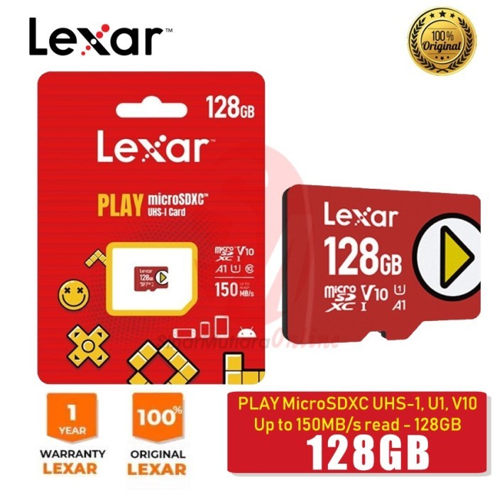 Lexar  Memory Microsd Lexar Play 128gb up to 150mbps