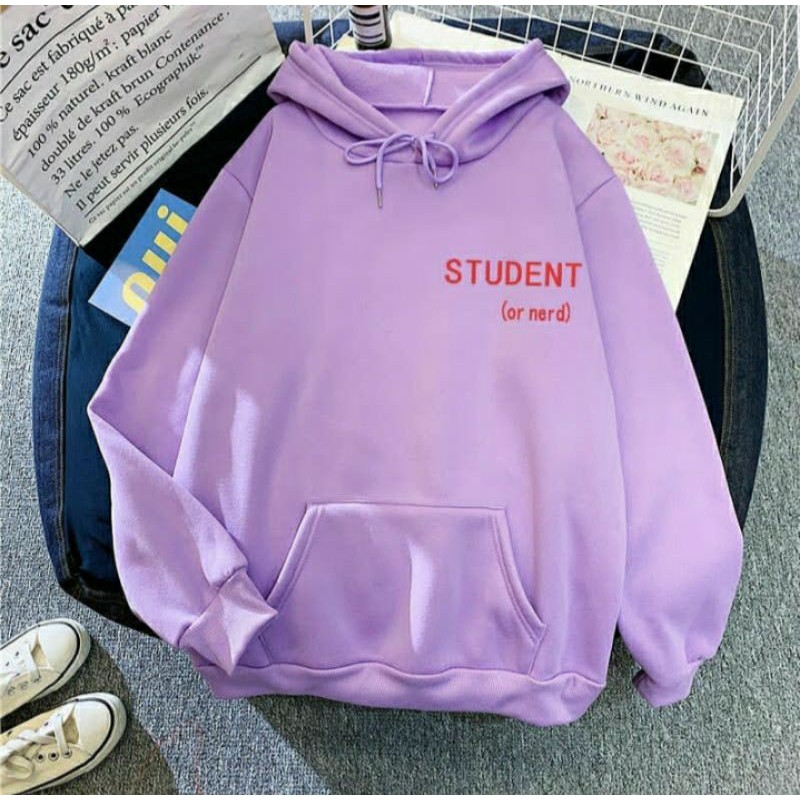 S - XXXXXL(6XL) Jaket Jumper STUDENT Hoodie BIGSIZE OVERSIZE STUDENT OR NERD Wanita Pria JUMBO Korean Style Jaketin aja M L XL XXL 3XL 4XL