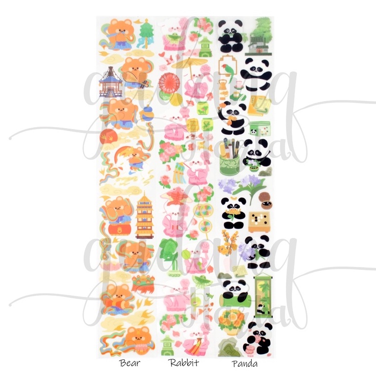 Stiker Washi Festive Animal Sticker Bear Panda Rabbit DIY GH 303902