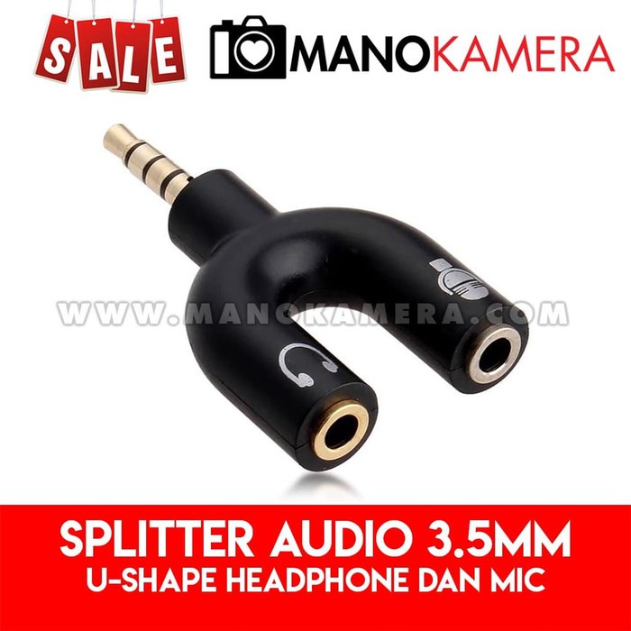 Jual Splitter Audio U Shape Mm In Headphone Mic Spliter Model U