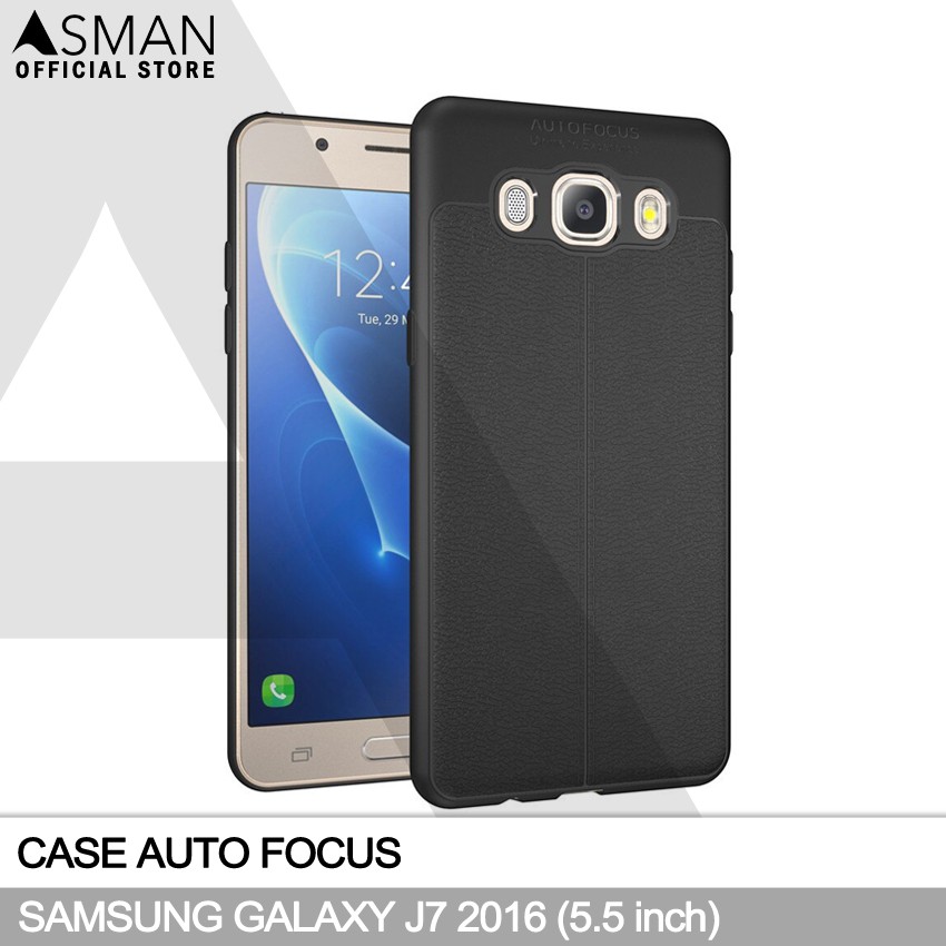 Auto Focus Samsung Galaxy J7 (2016) / J710 (5.5&quot;) | Soft Case Leather Premium - Hitam