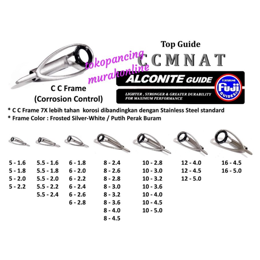 TOP RING GUIDE FUJI CCMNAT UKURAN 5.5mm