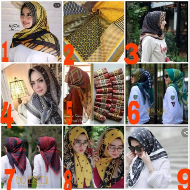 Hijab segi empat deenay kw voal best seller // syahrini kw
