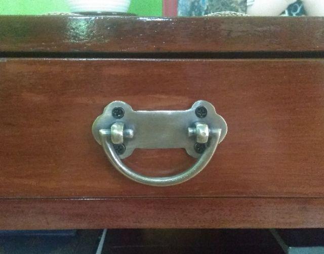 Tarikan Laci Kuningan Motif Tulang Kecil Antik Brass Cabinet Ukuran 7,5 Cm X 3,5 Cm