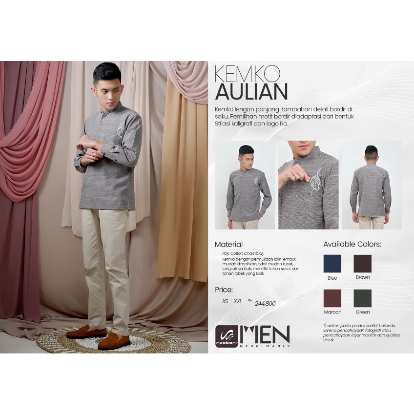 Kemko Aulian Blg - Kemeja koko Aulian lengan blong lengan panjang blong Rabbani original Baju koko l