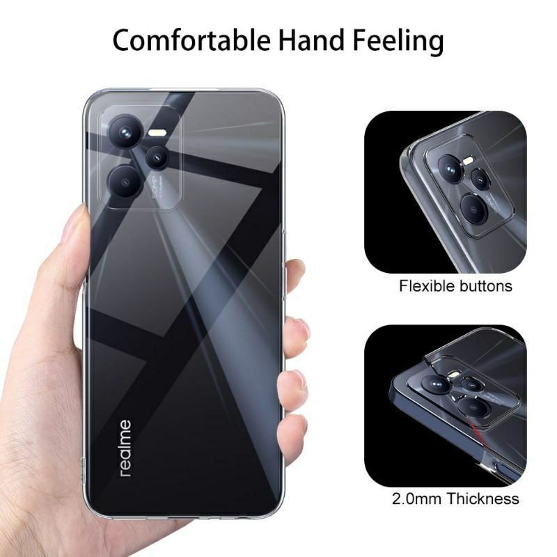 PAKET 3IN1 CASE REALME C35 C30 C31 NARZO 50A OPPO A57 2022 PRIME SOFT CASE CLEAR HD PROTECT CAMERA