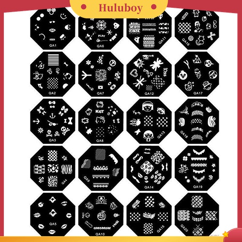 Huluboy Huluboy♡ Stempel / Cap / Stempel / Cap Kuku Motif Print Untuk Manicure