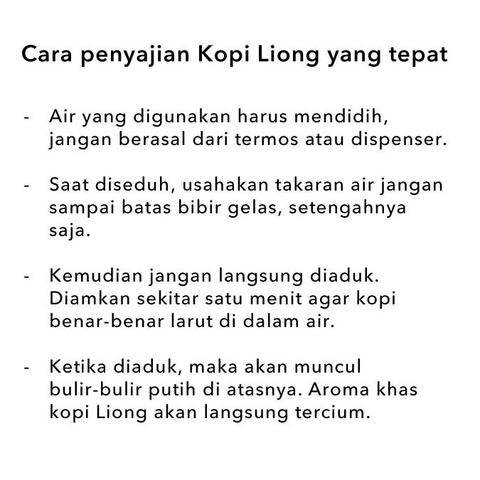 

[KODE BARANG 642Q] Kopi Liong Mini , Kopi Tanpa Gula 8gr ( 1 pack isi 30scht x 8gr ) Kopi Legend Bog