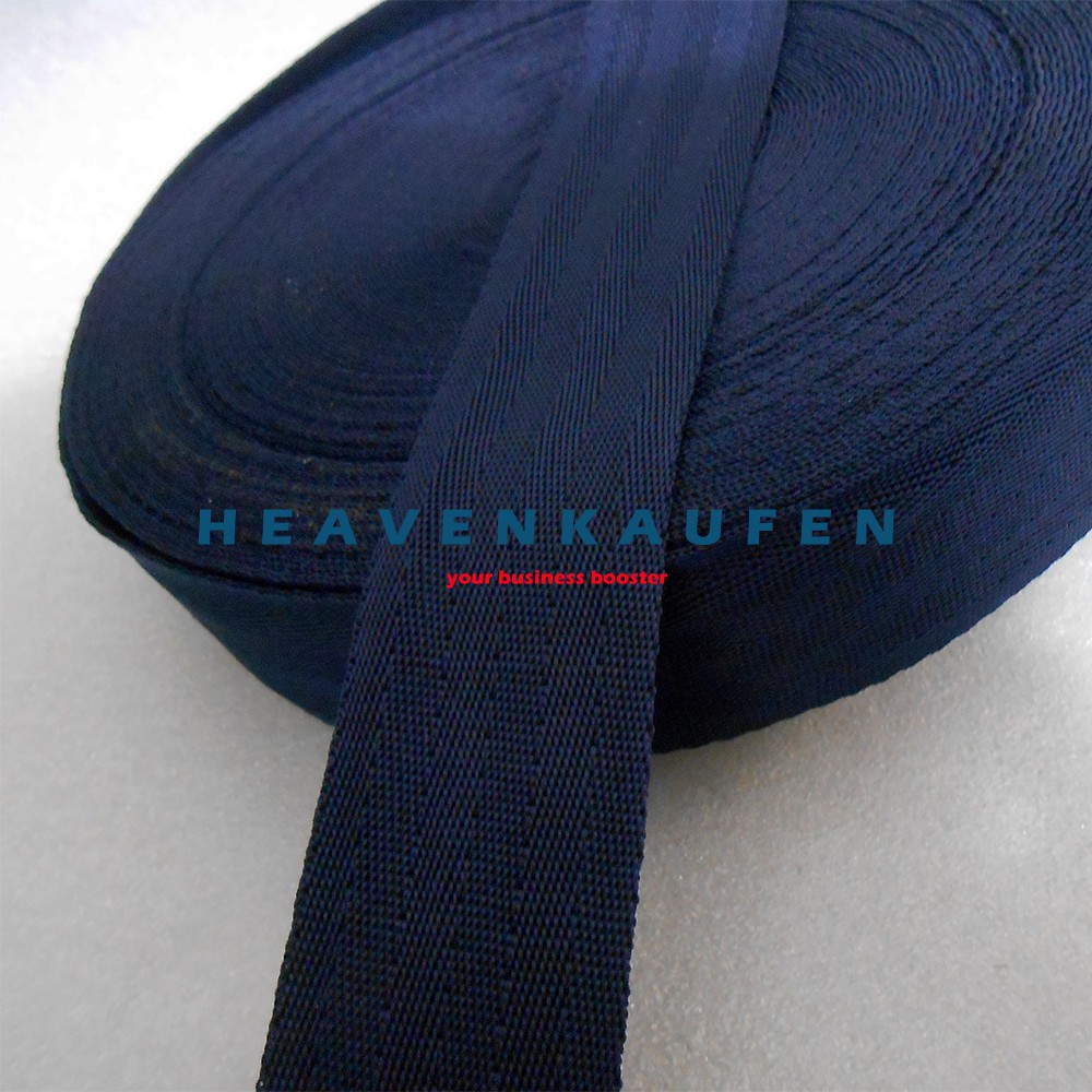 

GROSIR Webbing Tas Motif Seatbelt 3,8 cm Warna Biru Dongker Navy Harga Per Meter