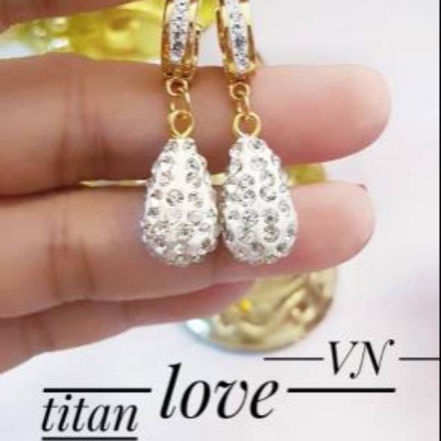 Set perhiasan titanium lapis emas 24k 1423