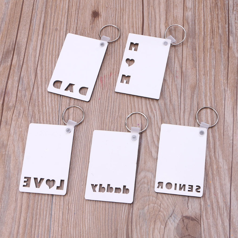 SIY  Sublimation Blank Keychain Heat Transfer Keychain Printed MDF DIY Blank Keychain with Key Rings for Present Making