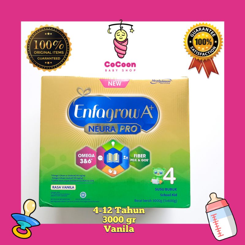 Susu Formula Anak Enfa Enfagrow A+ 4 4-12 Tahun 3000 gr 3000 g 3000g 3000gr Vanila