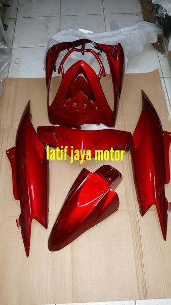 cover body halus yamaha mio soul lama merah maroon full set
