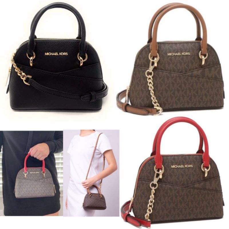 TAS MK JET SET TRAVEL XS DOME CROSSBODY SIGNATURE BROWN - BRANDED BAG CEWEK ORIGINAL