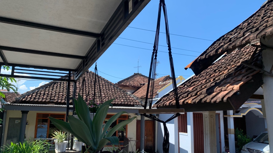 Macrame Hanging Shelf - Tali Pot Gantung - Tatakan Pot Kayu