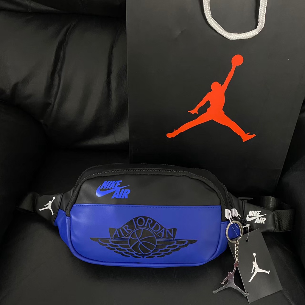 TAS WAISTBAG NIKE AIR JORDAN WINGS ORIGINAL BLUE / WAISTBAG NIKE AIR JORDAN WINGS ORIGINAL FULL SET