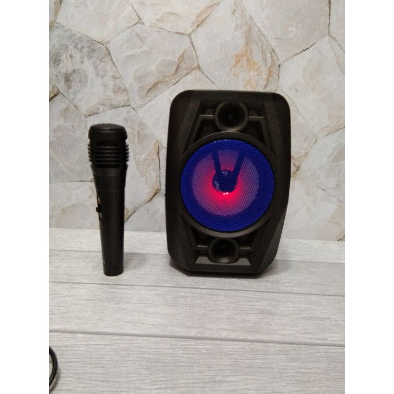 speaker Bluetooth karaoke F-416 bonus mic/speaker fleco terbaru f-416 free mic suara super bass