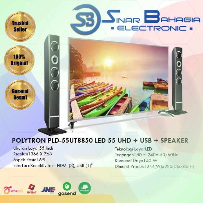 POLYTRON PLD-55UT8850 LED 55 UHD + USB + SPEAKER (NEW)(KHUSUS BANDUNG)
