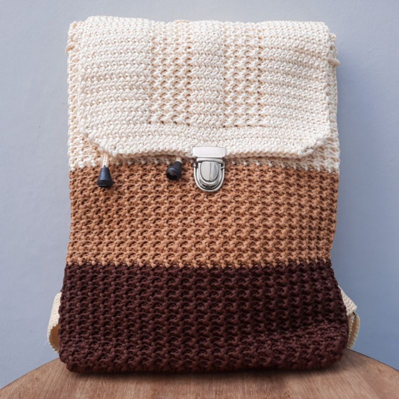 Tas Ransel Rajut Blaster - SenjabyAtsa-Ktg Kopi ( On Model)