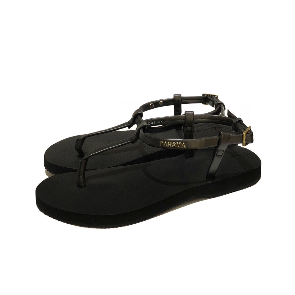 Panama Scarlette SC01 Black Sandal  Karet Sandal  Wanita 