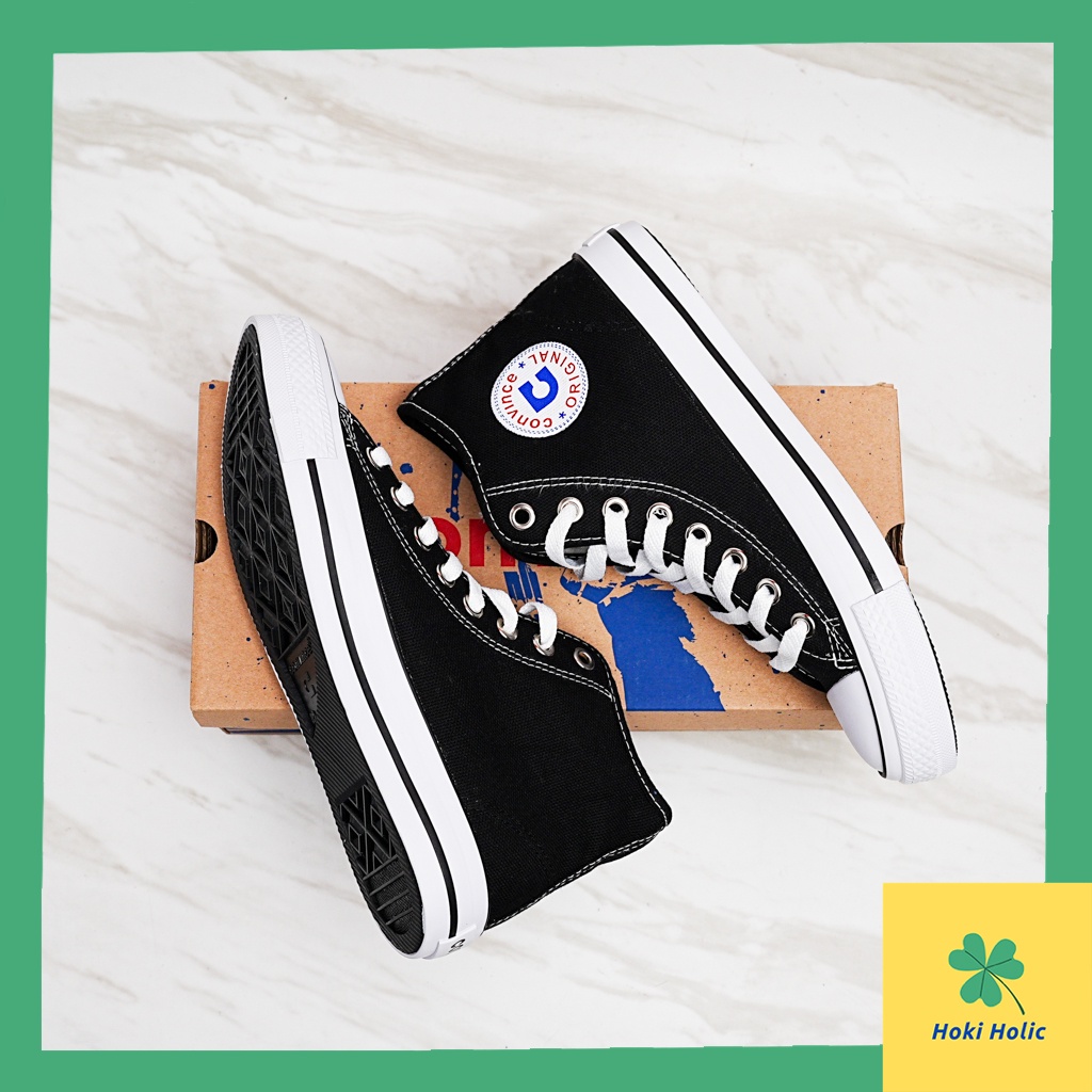 Sepatu Convince High Black White - Sepatu Sneaker Canvas Convince - Sepatu Kanvas Unisex