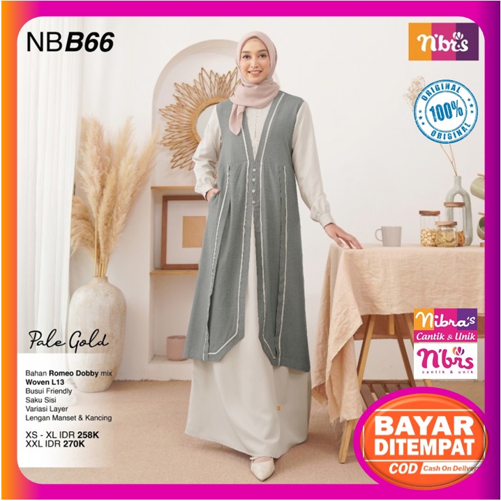 Gamis Merk Nibras Terbaru 2022 NB B66 NBB66 Pale Gold Gamis Nibras Promo Baju Dress Dres Wanita Dewa