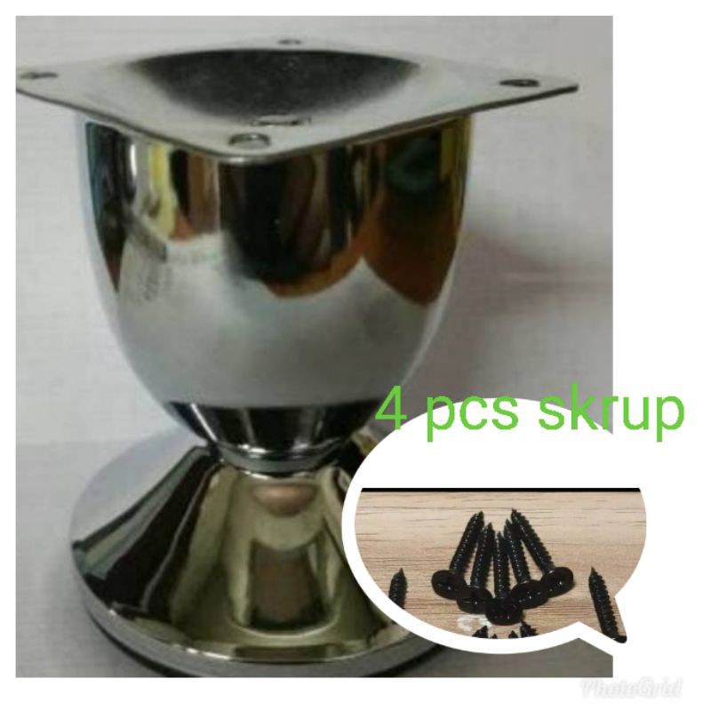 Kaki Sofa model gelas/piala bonus skrup - kaki Sofa & kursi - Kaki Stainless