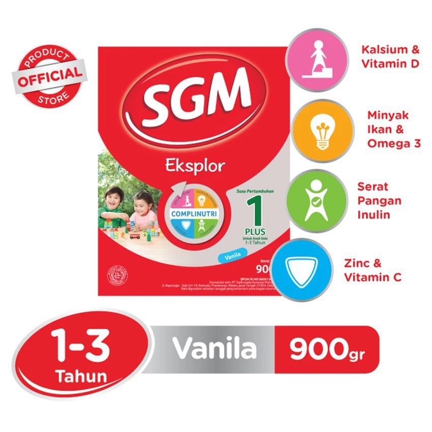 SGM Eksplor 3 Plus Complinutri Rasa Vanila Susu Formula 900gr