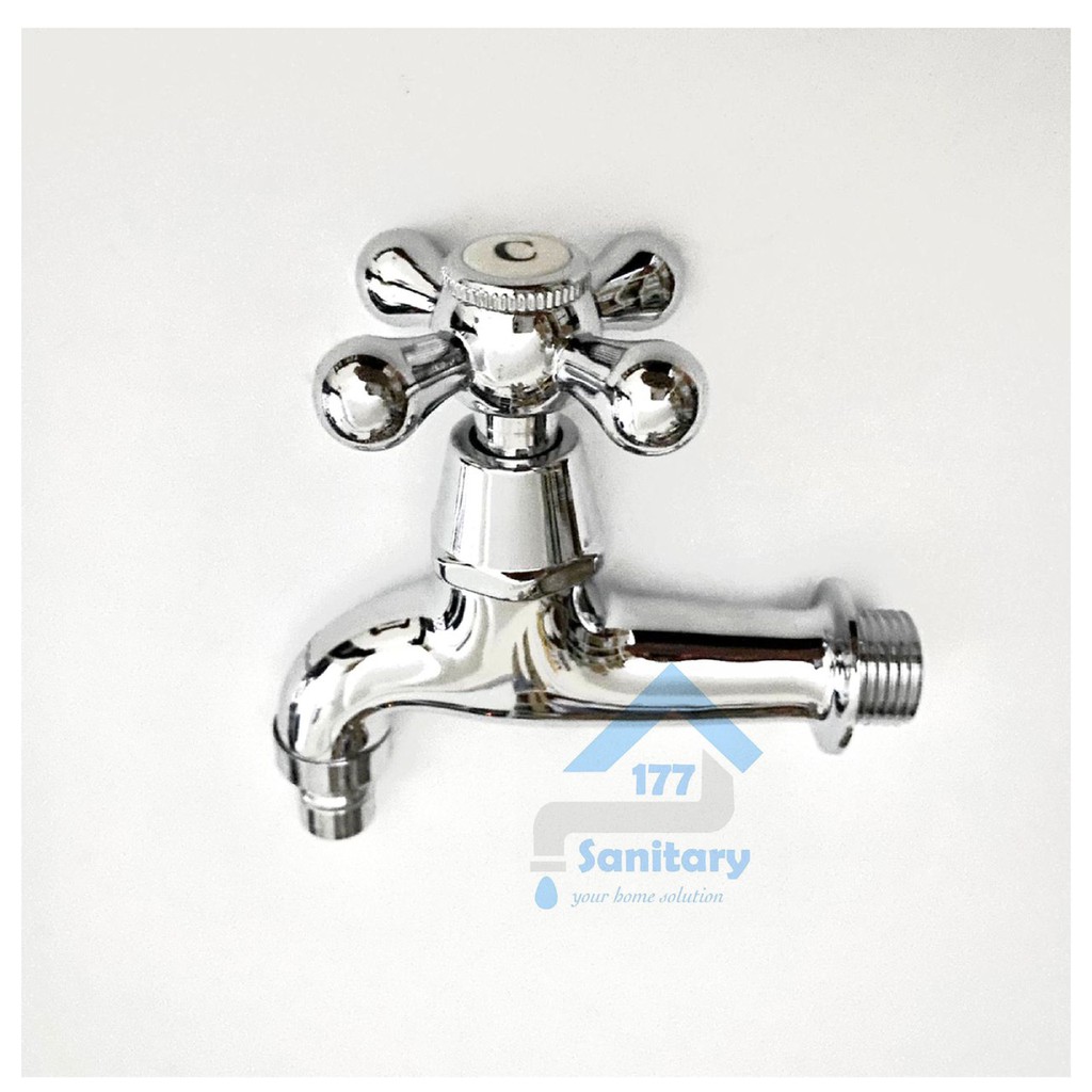 Kran TAMAN Kuningan Baling karet 5003- Keran Air tembok Kamar Mandi Faucet putar valve kencang /H10