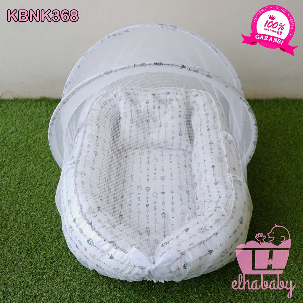 Elha baby grosir kasur tempat tidur bayi kelambu lipat karakter motif nest perahu bantal crown kado