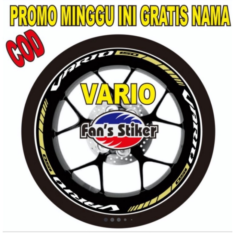 cutting stiker lis roda motor vario 110 125 150,velg vario murah - merah full Berkualitas