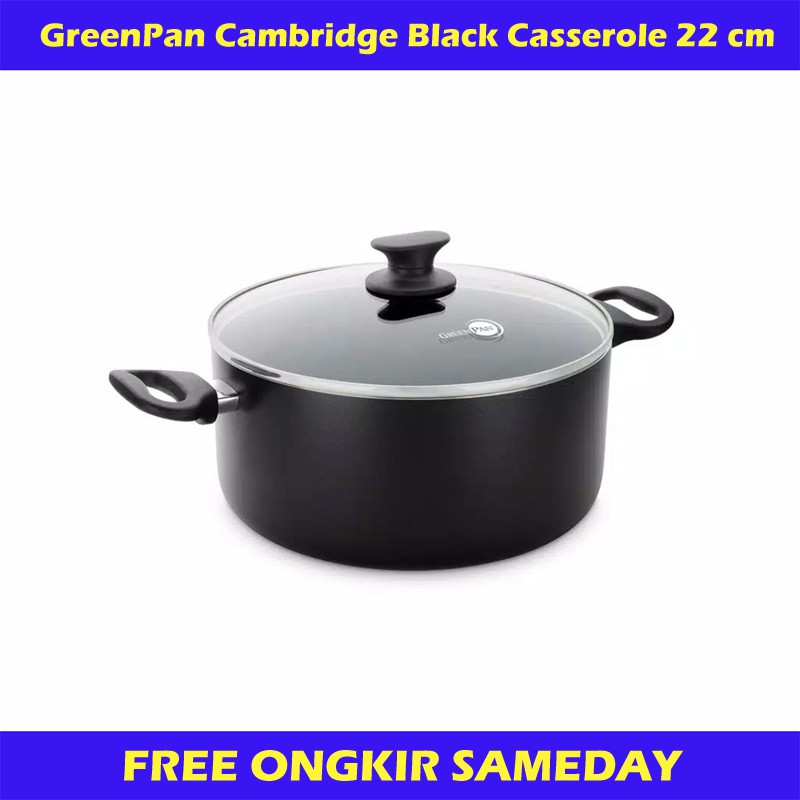 Terbaru  Greenpan Casserole - GreenPan Cambridge Black Casserole 22 cm - Original