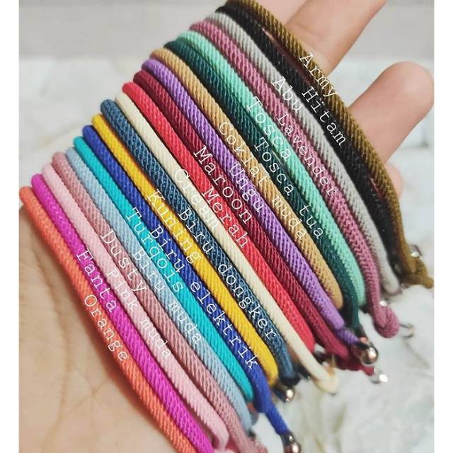 Gelang Tali Silver- Gelang tali serut - Gelang tali hongkong